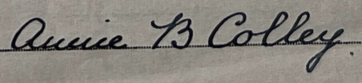 Annie B. Colley signature
